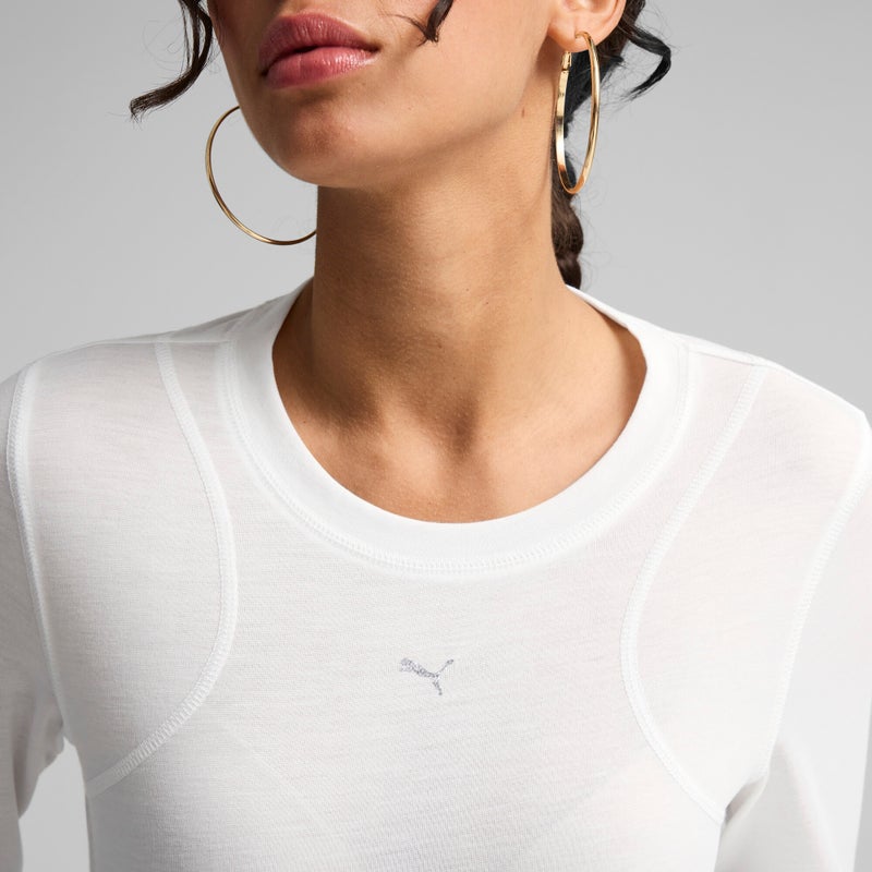 PUMA THE FAST RACE Womens White Long Sleeve Top - Image 5